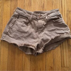 SO Denim Cutoff Shorts (7) – Tan Brown Distressed Frayed Hem Western Vibe